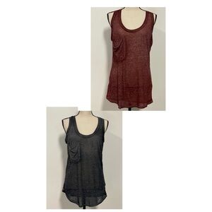 Grayson Threads Set of 2 Lightweight Tank Tops Red & Black Size M
